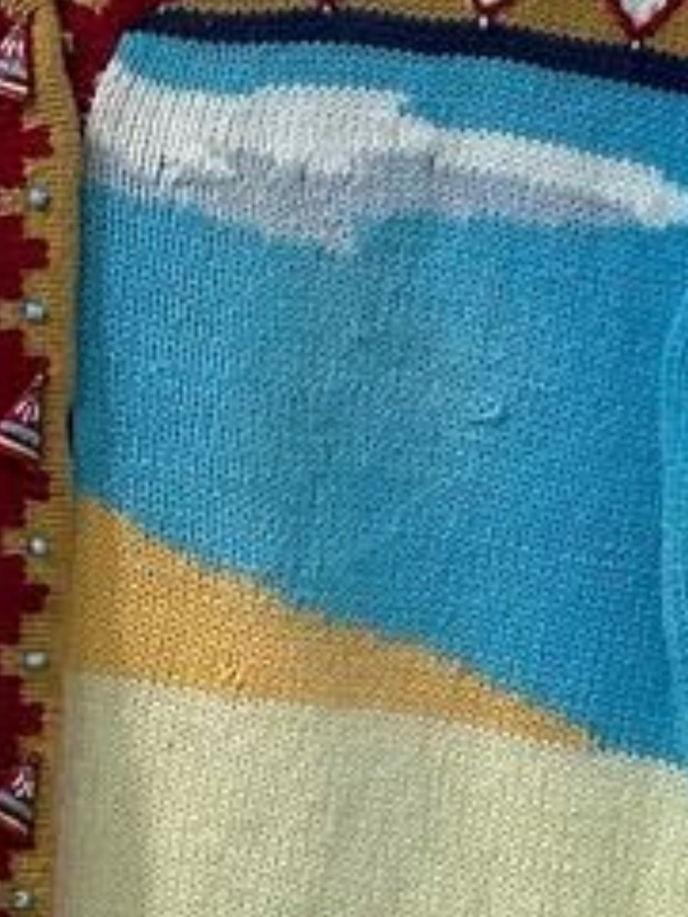 Vintage Storybook Indian Teepee knitted button down - Picture 8 of 14